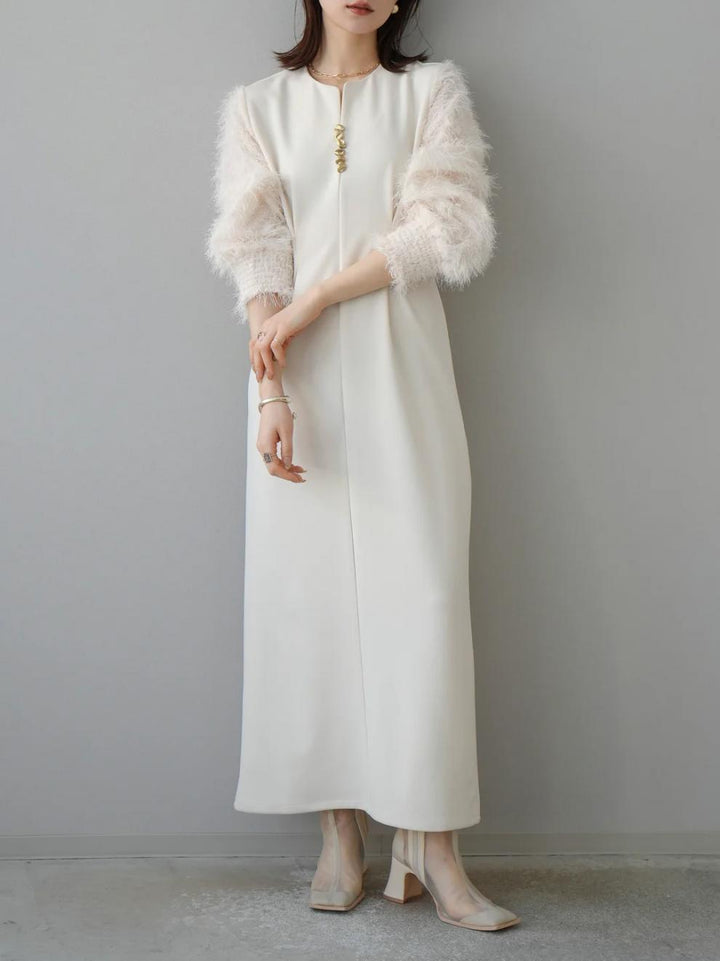 【dress】Ⅴネックドッキングワンピース　N2965