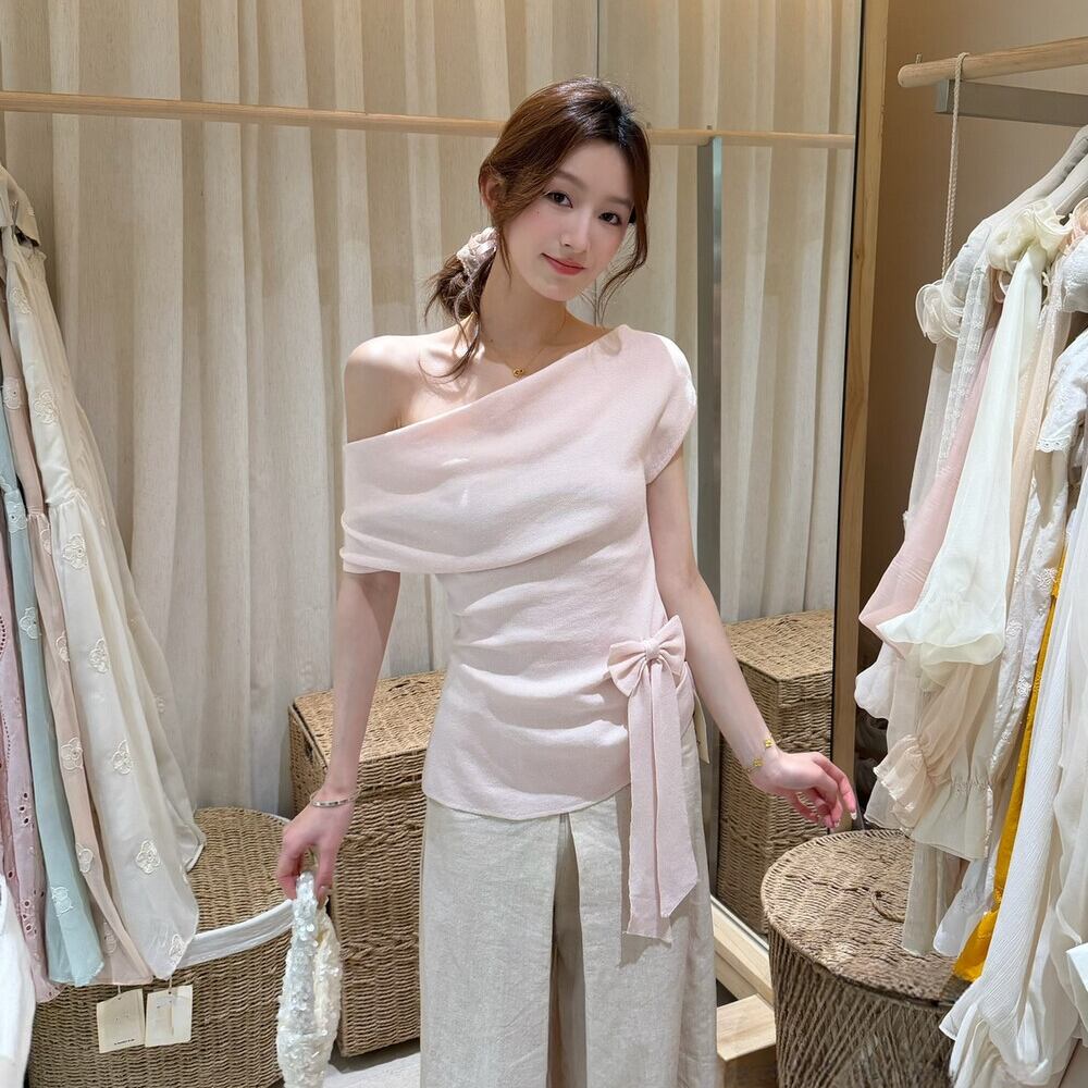 【tops】リボンニットトップス  N3552