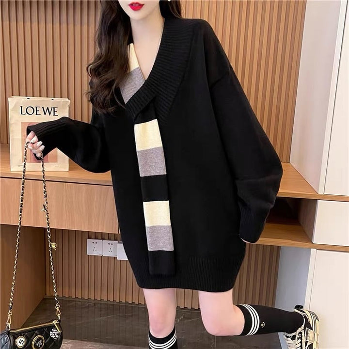 【tops】ドッキングニットセーター　M19326
