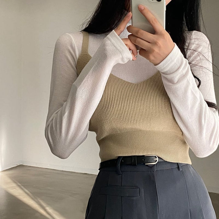 【tops】ニットキャミソール　M26659