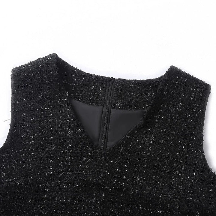 【dress】ノースリーブツイートワンピース　N2816