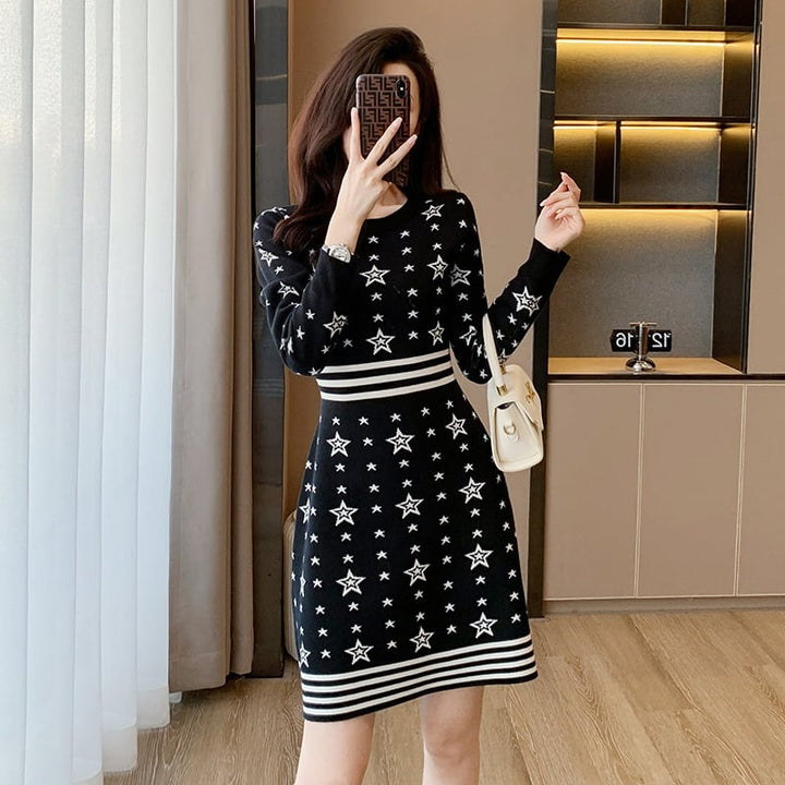 【dress】今季マストバイエレガントニットワンピース　M17470