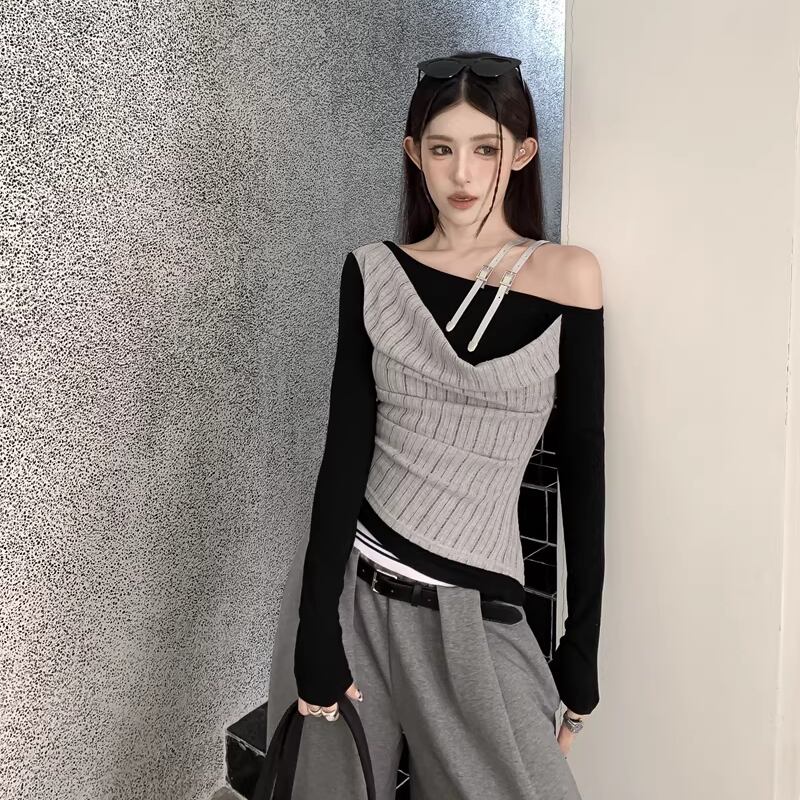 【tops】フェイクレイヤードトップス Q7940