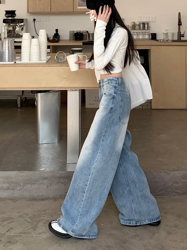 【bottoms】デニムワイドパンツ　M29496