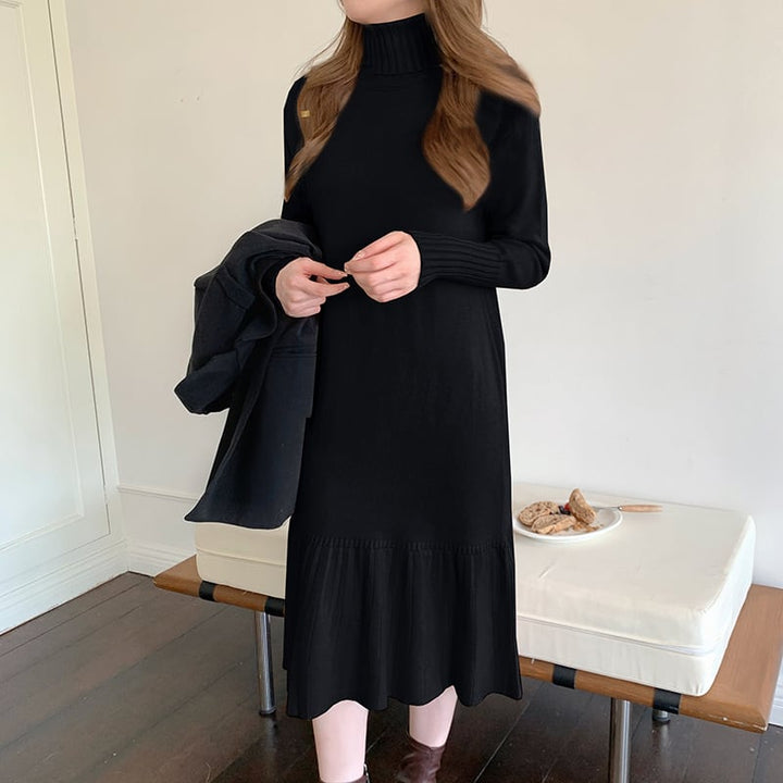 【dress】ハイネックマーメイドニットワンピース　M18205
