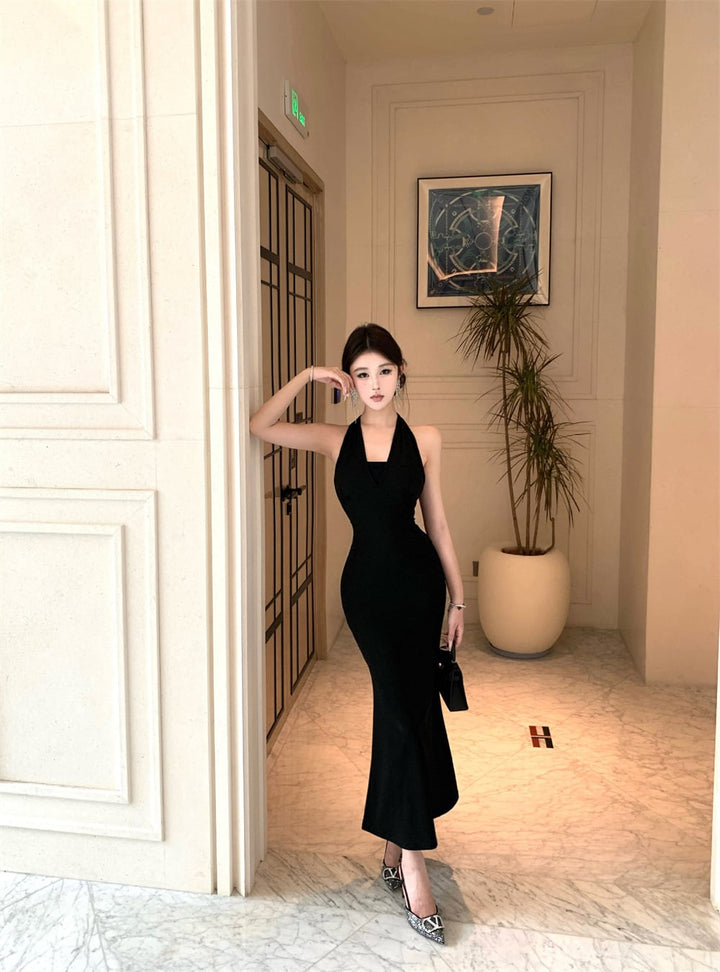 【dress】バックレスホルターネックワンピース　M32870