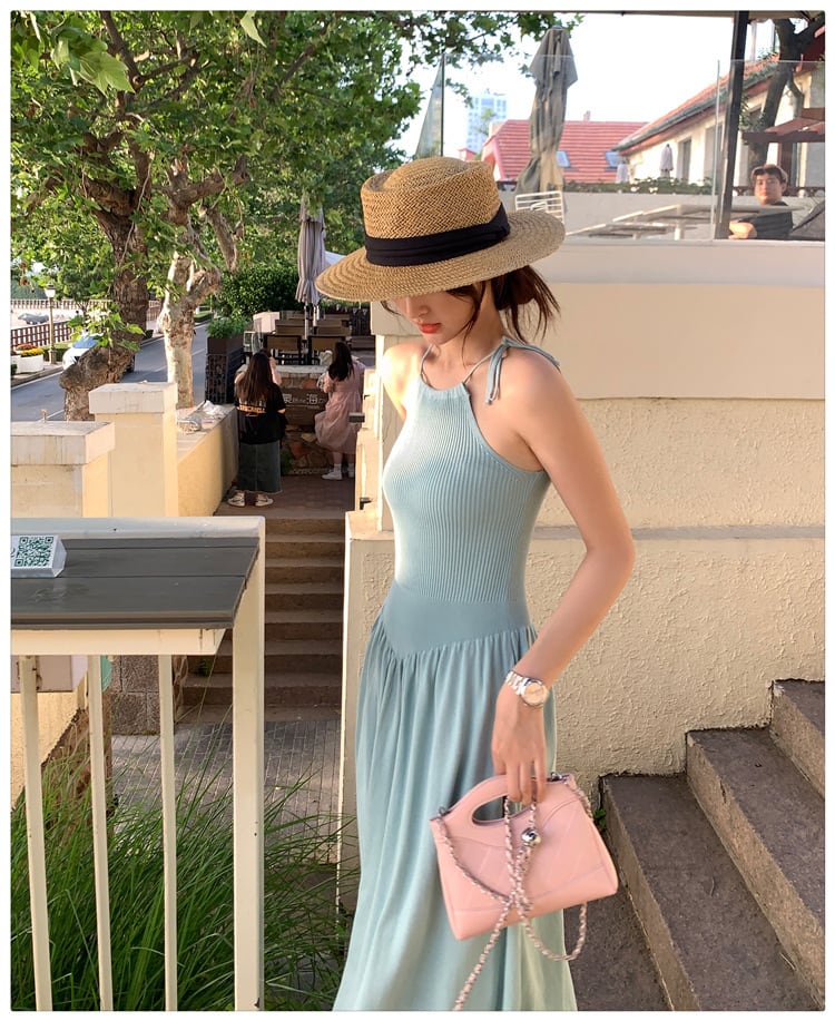 【dress】ホルターネックニットワンピース　M24580