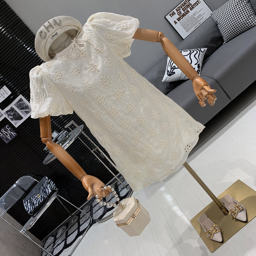 【dress】カットワークワンピース　M24001