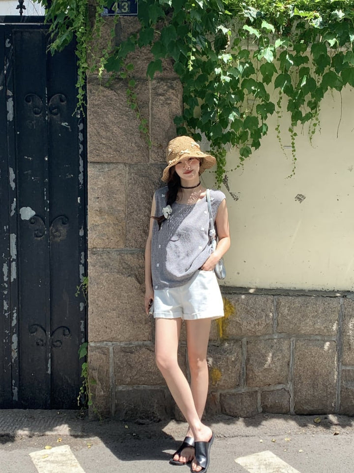 【tops】リボン付きニットトップス　M24942