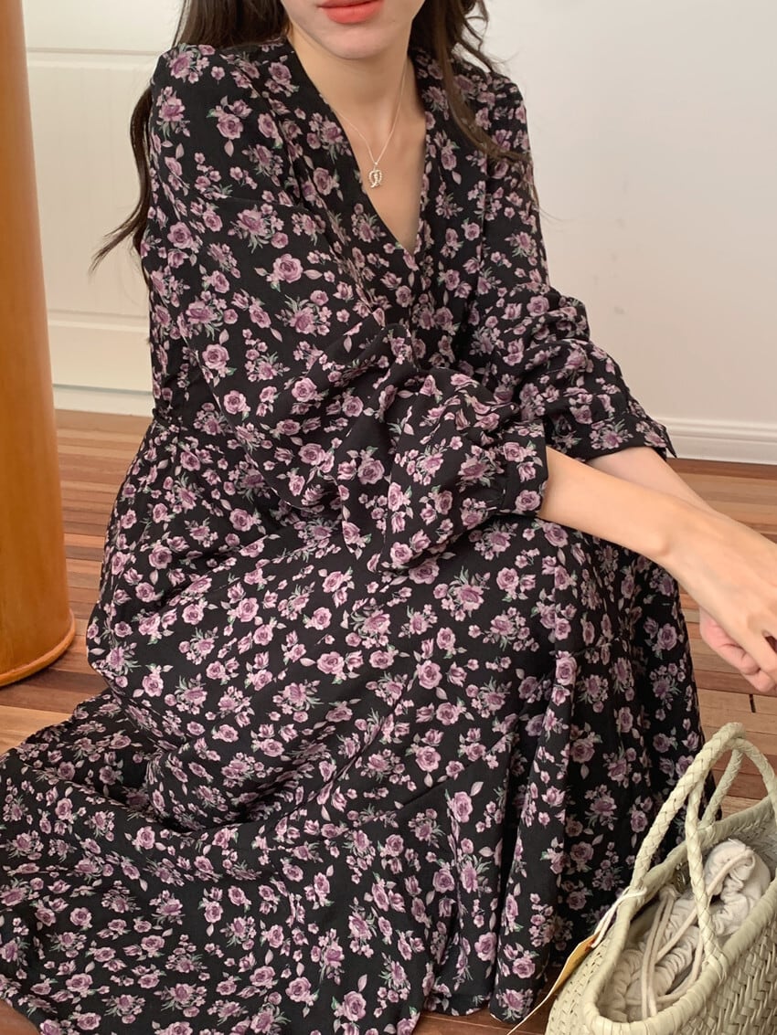【dress】花柄ワンピース　M25690