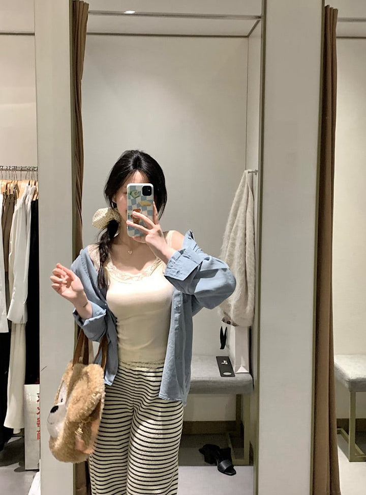 【tops】レースノースリーブトップス　M25202