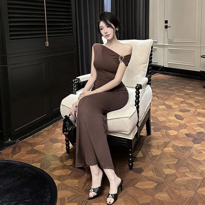 【dress】ワンショルダータイトワンピース Q8083