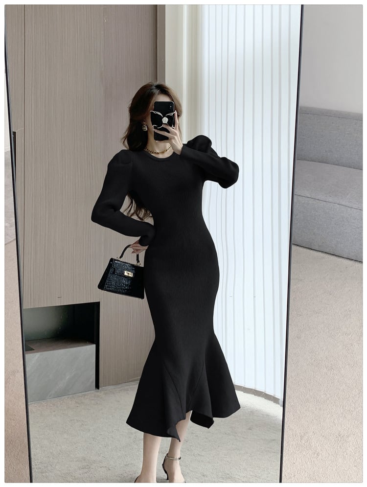 【dress】マーメイドニットワンピース　M18201