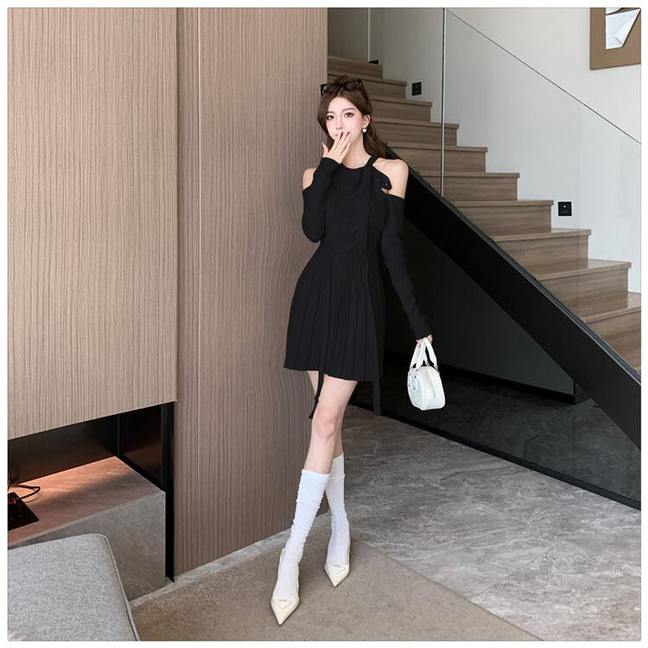 【dress】オフショルダーニットワンピース　M18533