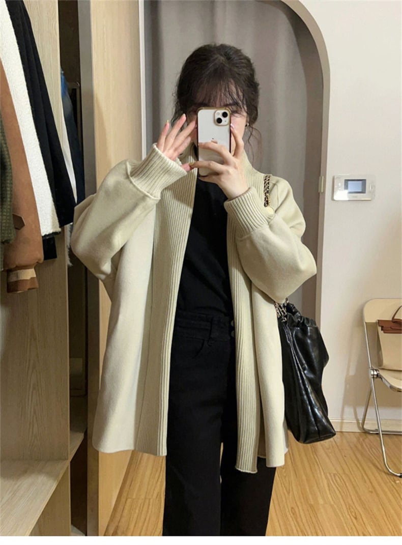 【outer】Vネック無地ニットカーディガン　M17791