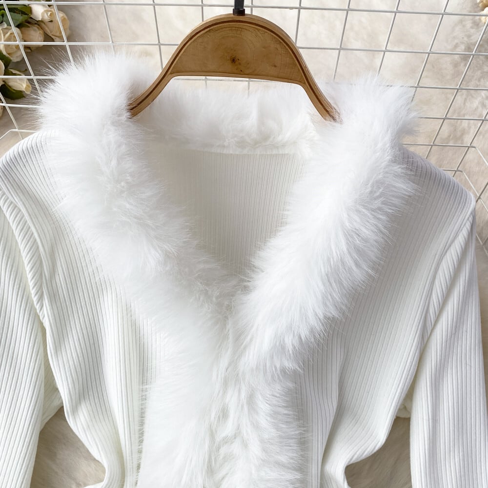 【outer】ファーニットカーデ　M26503