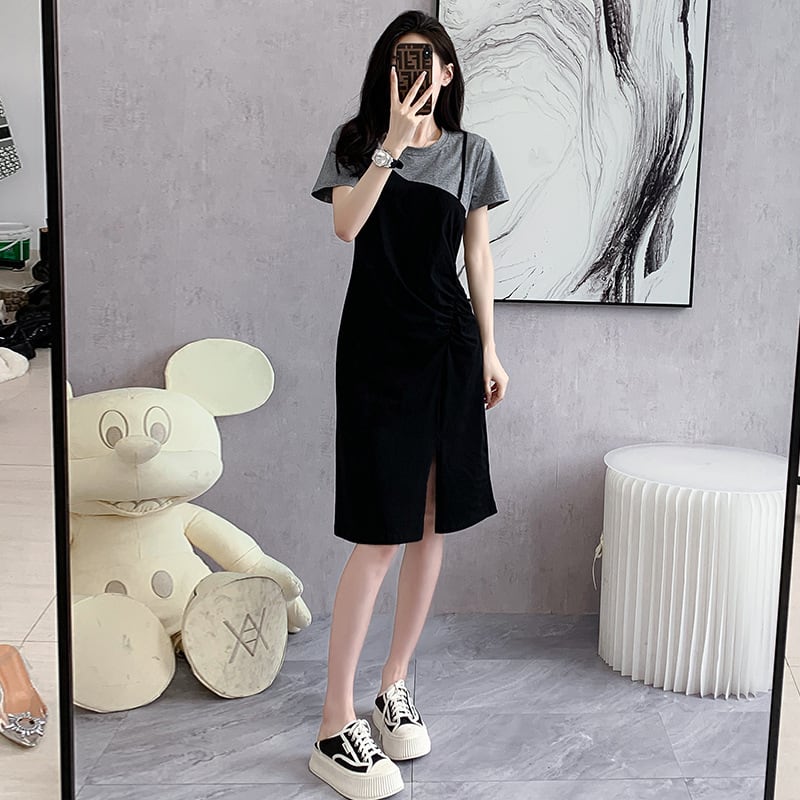 【dress】目立つ！カジュアルTシャツワンピースゆったり　M17225