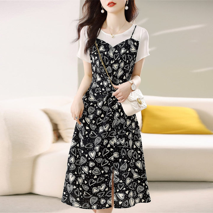 【dress】女子力アップエレガント切り替えデートワンピース　M16833