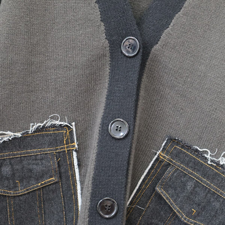 【outer】ドッキングニットカーデ　M18952