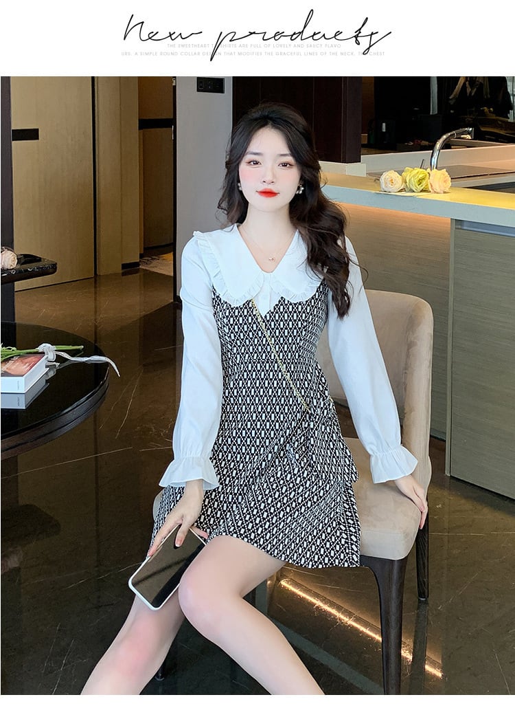 【dress】気質満点大人可愛い切り替えデートワンピース　M17405