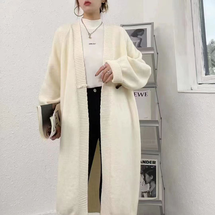 【outer】ロング丈Vネックニットカーディガン　M17823