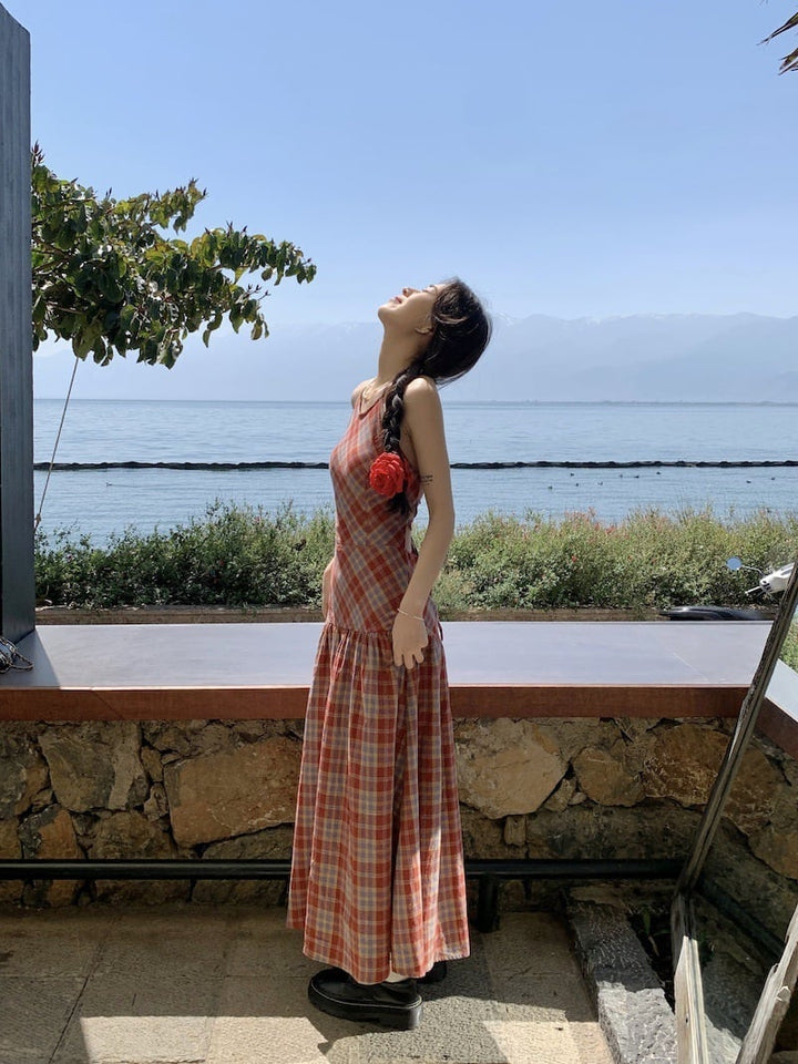【dress】チェック柄ワンピース　M25103