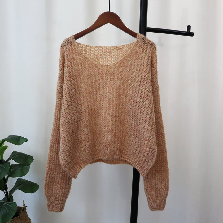 【tops】クルーネックニットセーター　M18195