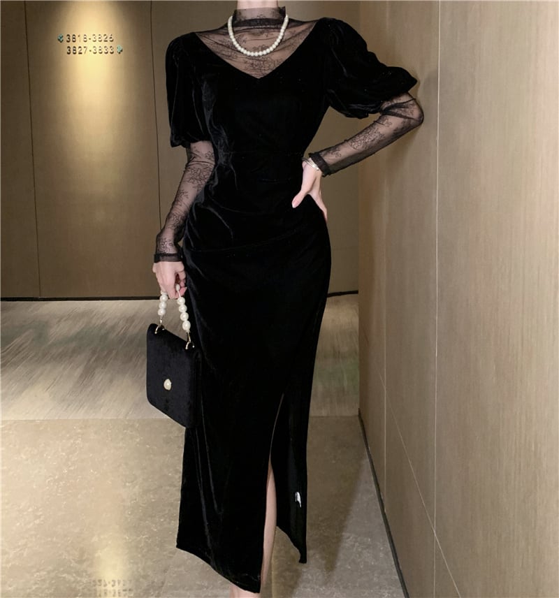 【dress】チュールドッキングワンピース　M26988