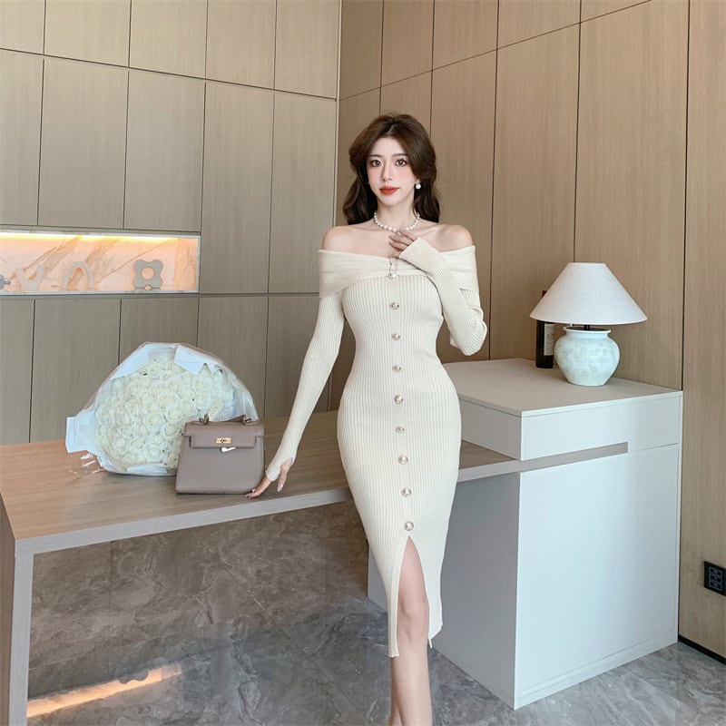 【dress】女性力を高める～エレガントニットワンピース　M17490