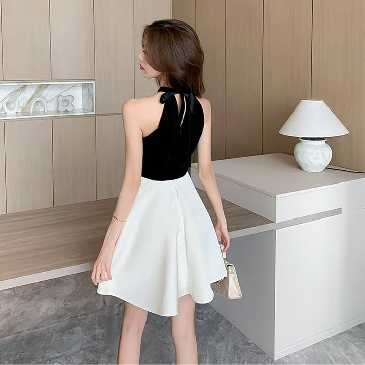 【dress】ホルターネックフレアワンピース Q7981
