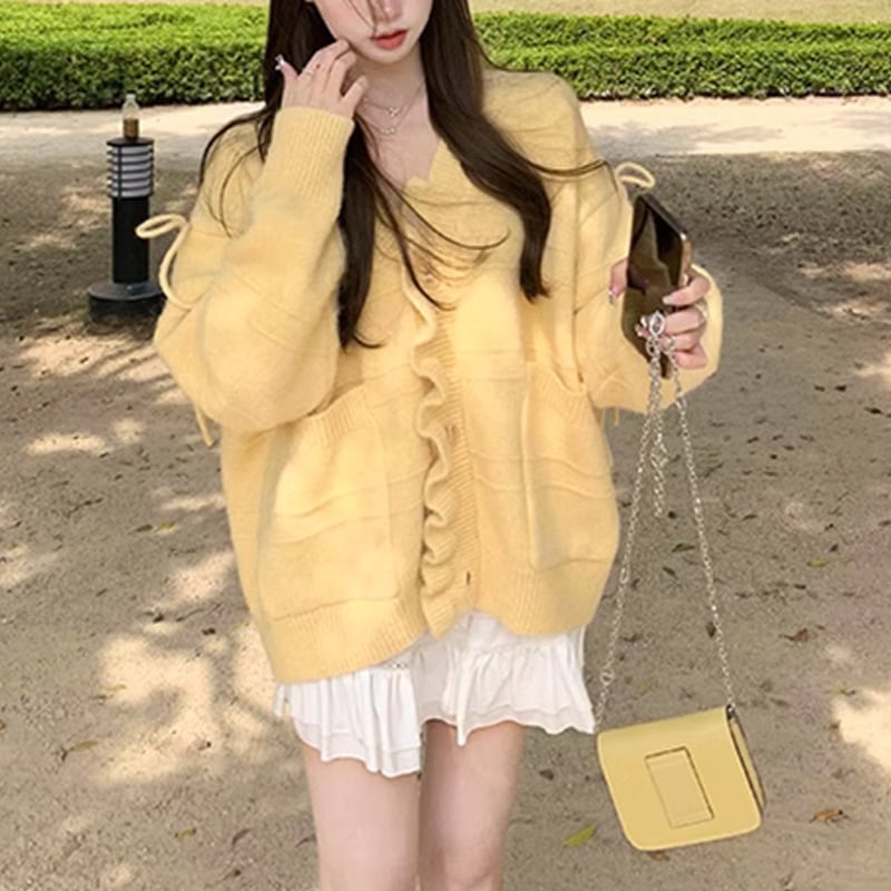 【outer】Vネックニットカーデ　M27053