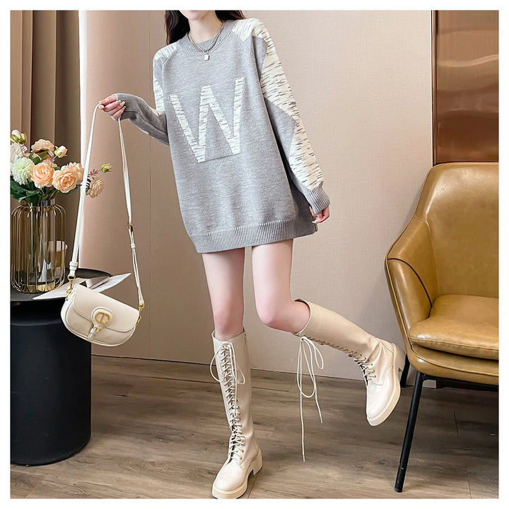 【tops】ジャカードニットセーター　M26572