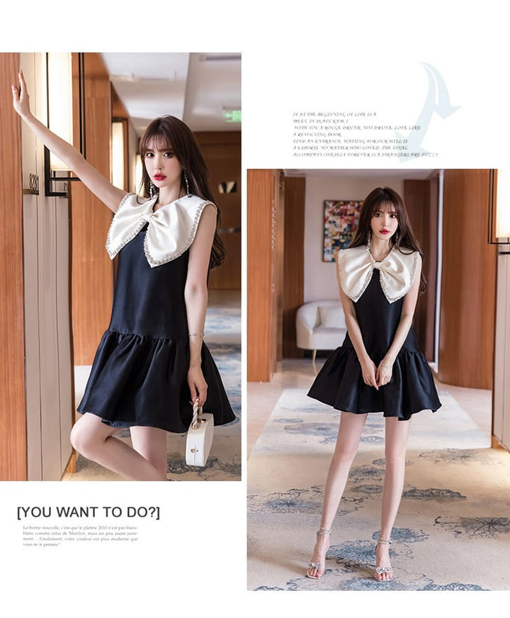 【dress】おしゃれ度高まるリボン付きデートワンピース　M16753