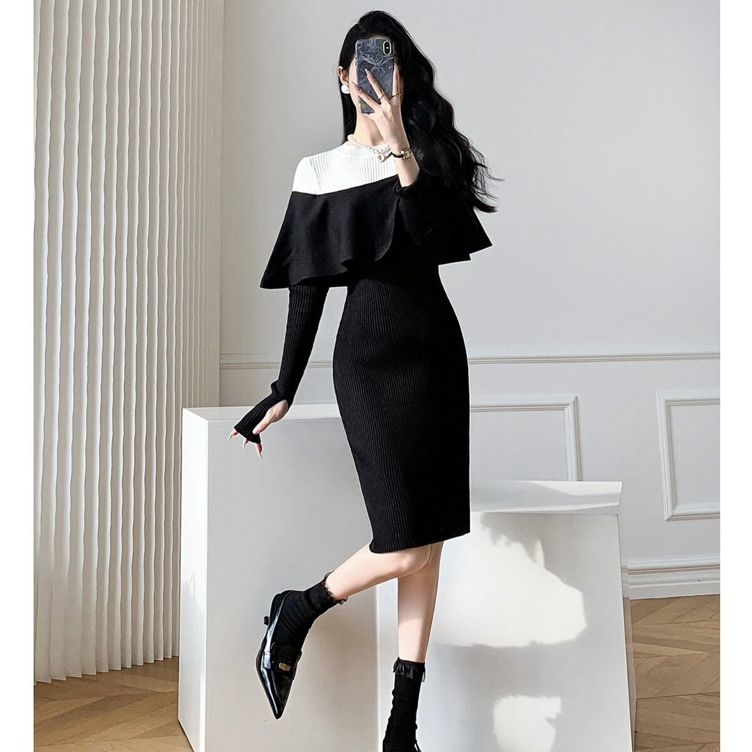 【dress】フリルニットワンピース　M19159