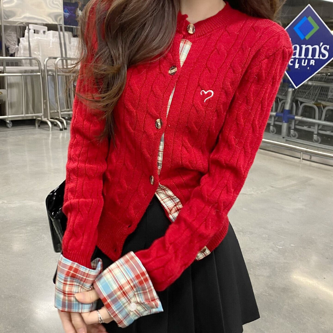【outer】切り替えニットカーデ　M28383