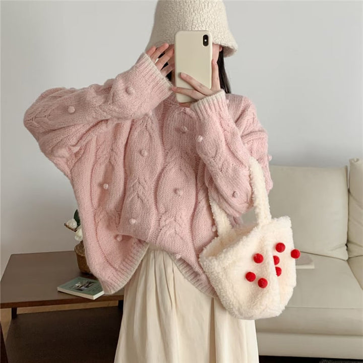 【tops】クルーネックニットセーター　M17982