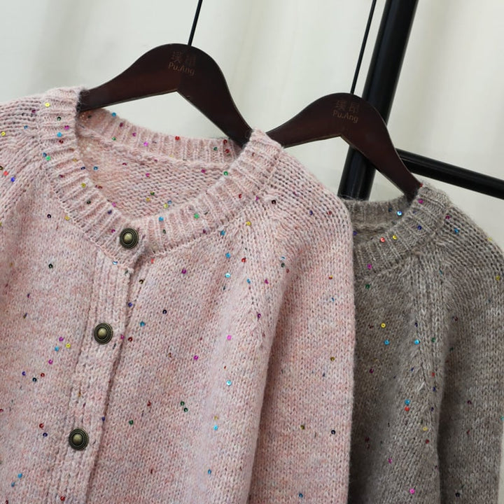 【outer】クルーネックニットカーデ　M25696