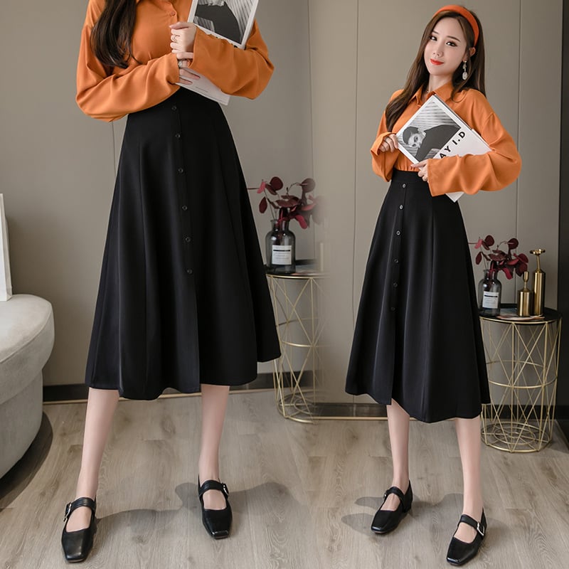 【bottoms】韓国系超人気OL、通勤ハイウエストスカート　M17047
