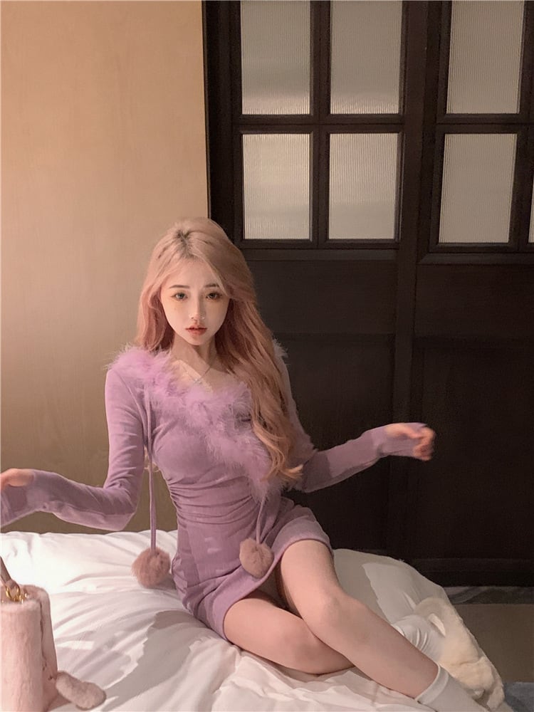 【dress】ファーワンピース　M20192