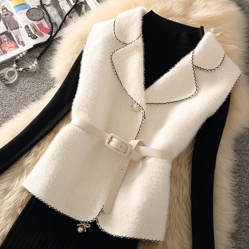 【tops】オープンカラージレ　N2042