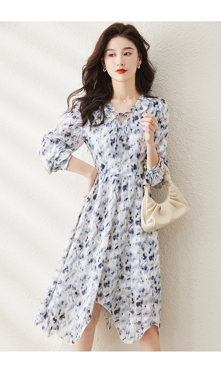 【dress】人気を独占中 エレガントプリントワンピース　M17385