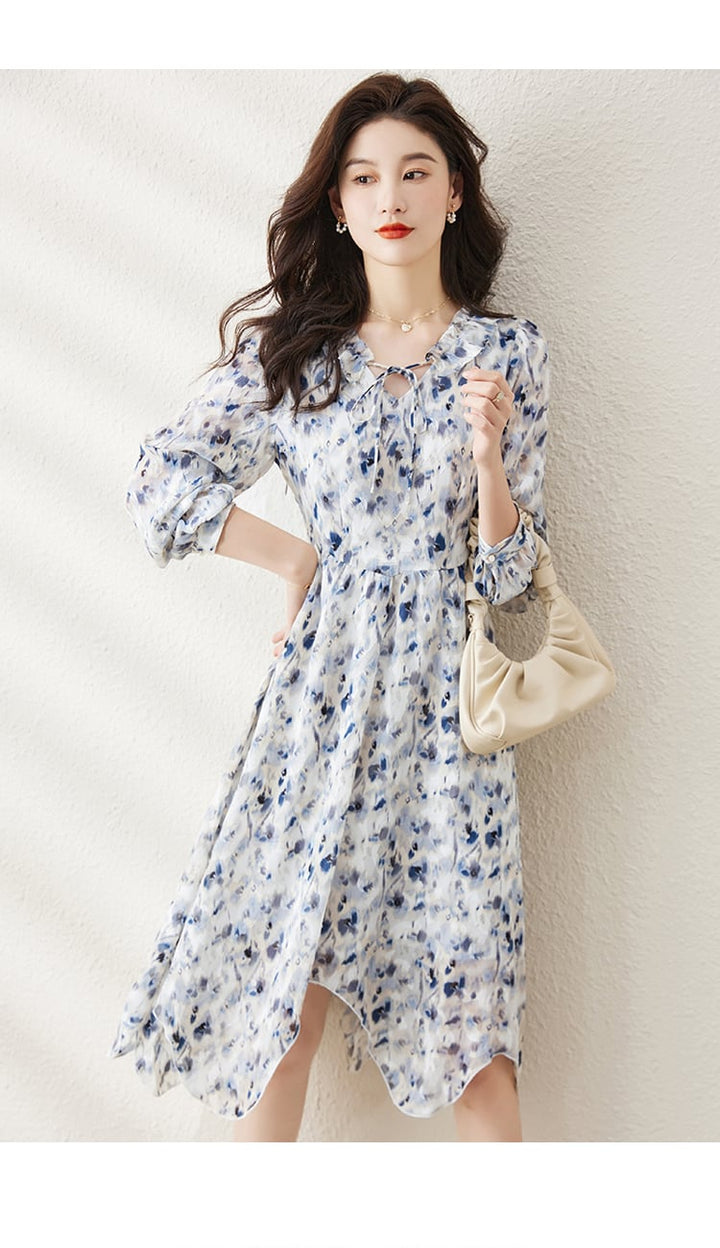 【dress】人気を独占中 エレガントプリントワンピース　M17385