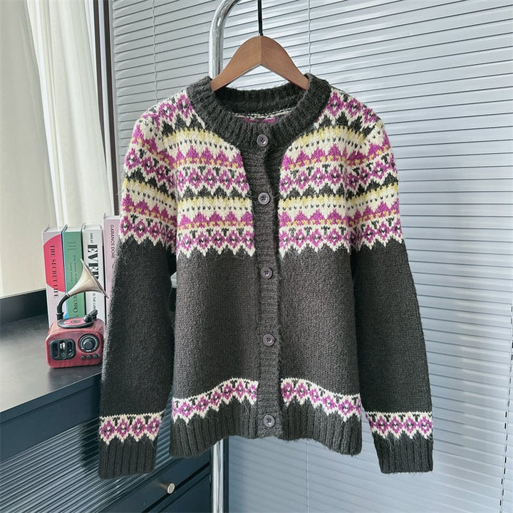 【outer】ジャカードニットカーデ　M26772
