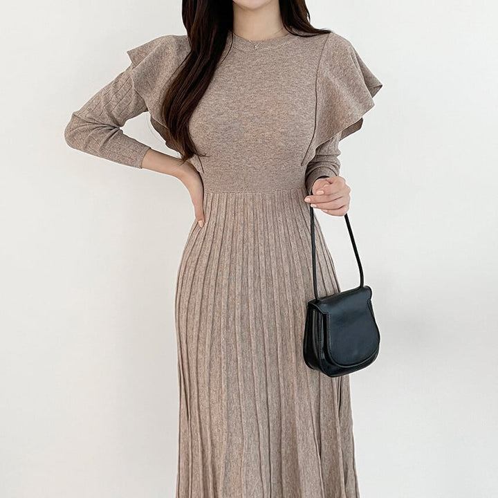 【dress】フリルニットワンピース　M26191