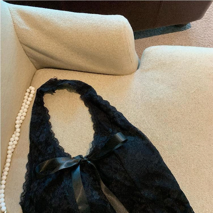 【tops】リボン付きレースキャミソール　M29528