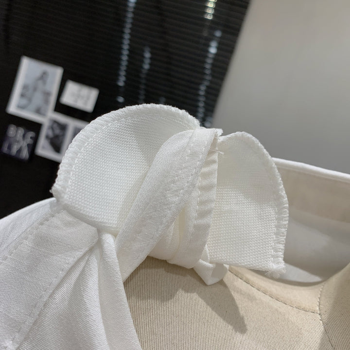 【tops】POLOネックノースリーブシャツトップスベルト付き　M25014
