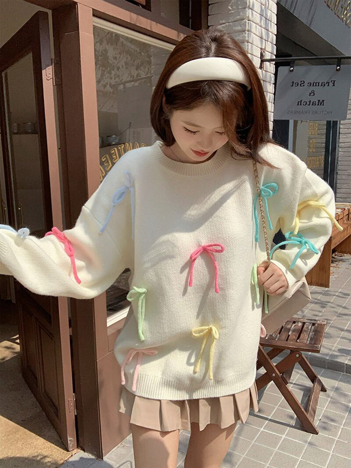 【tops】クルーネックニットセーター　M19182