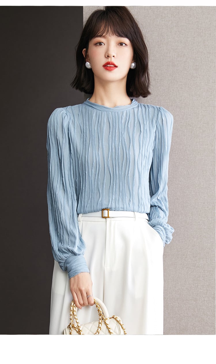 【tops】女子力アップエレガントOL、通勤シャツトップス　M17007