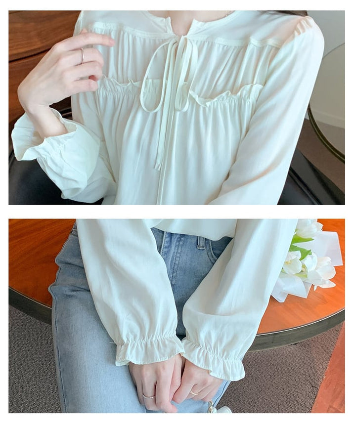 【tops】 爽やかな印象スウィートフリルシャツトップス　M17247