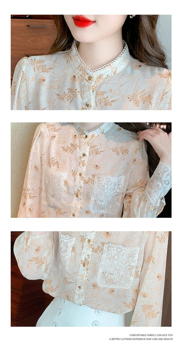 【tops】花柄シャツトップス　M18566